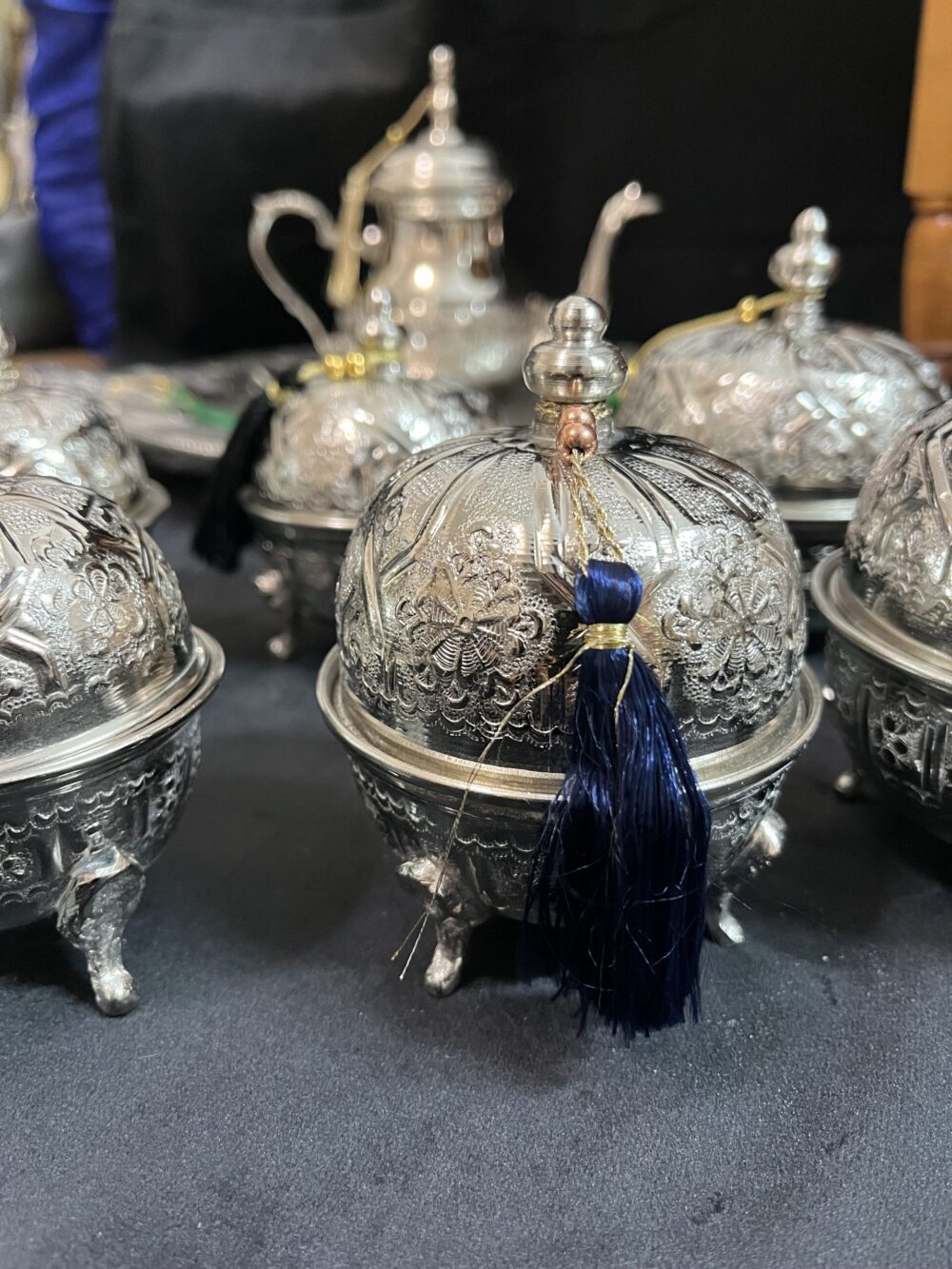 Moroccan Silver-Plated Tea Set – A Touch of Grandeur