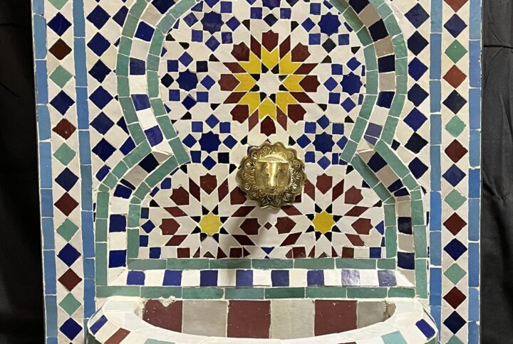 Moroccan Zellige Mosaic Wall Fountain