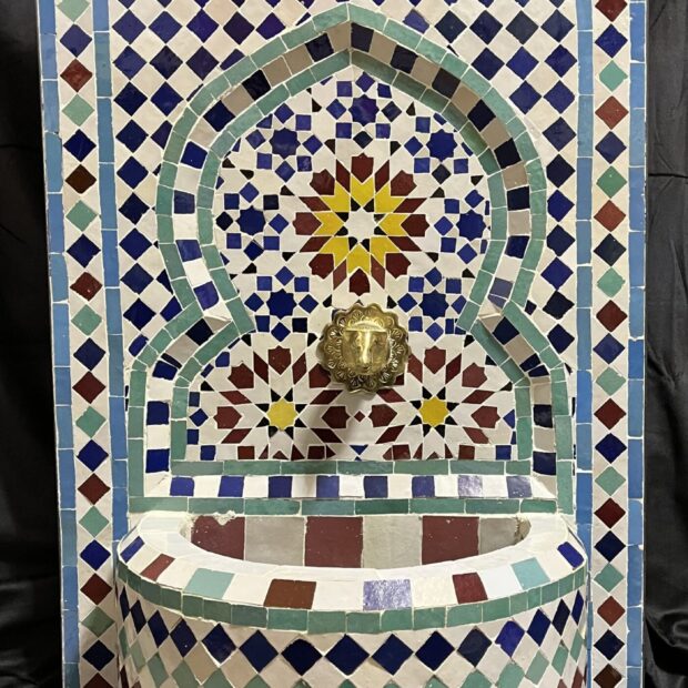 Moroccan Zellige Mosaic Wall Fountain