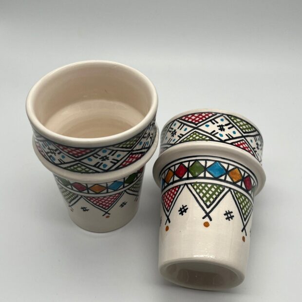 Hand-Painted Cups with Vibrant Patterns