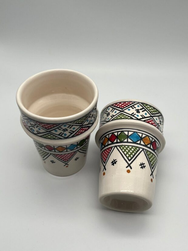 Hand-Painted Cups with Vibrant Patterns