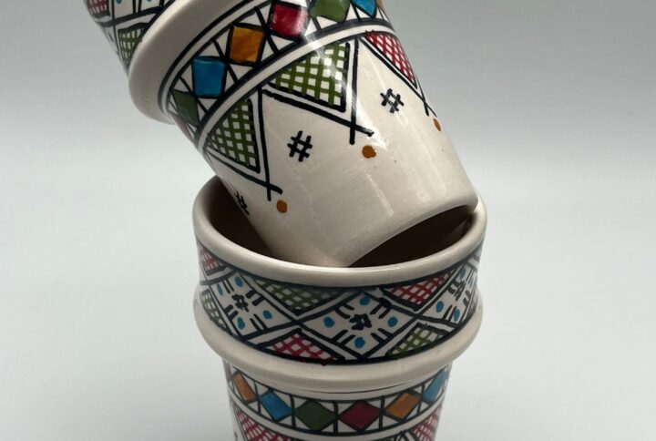 Hand-Painted Cups with Vibrant Patterns