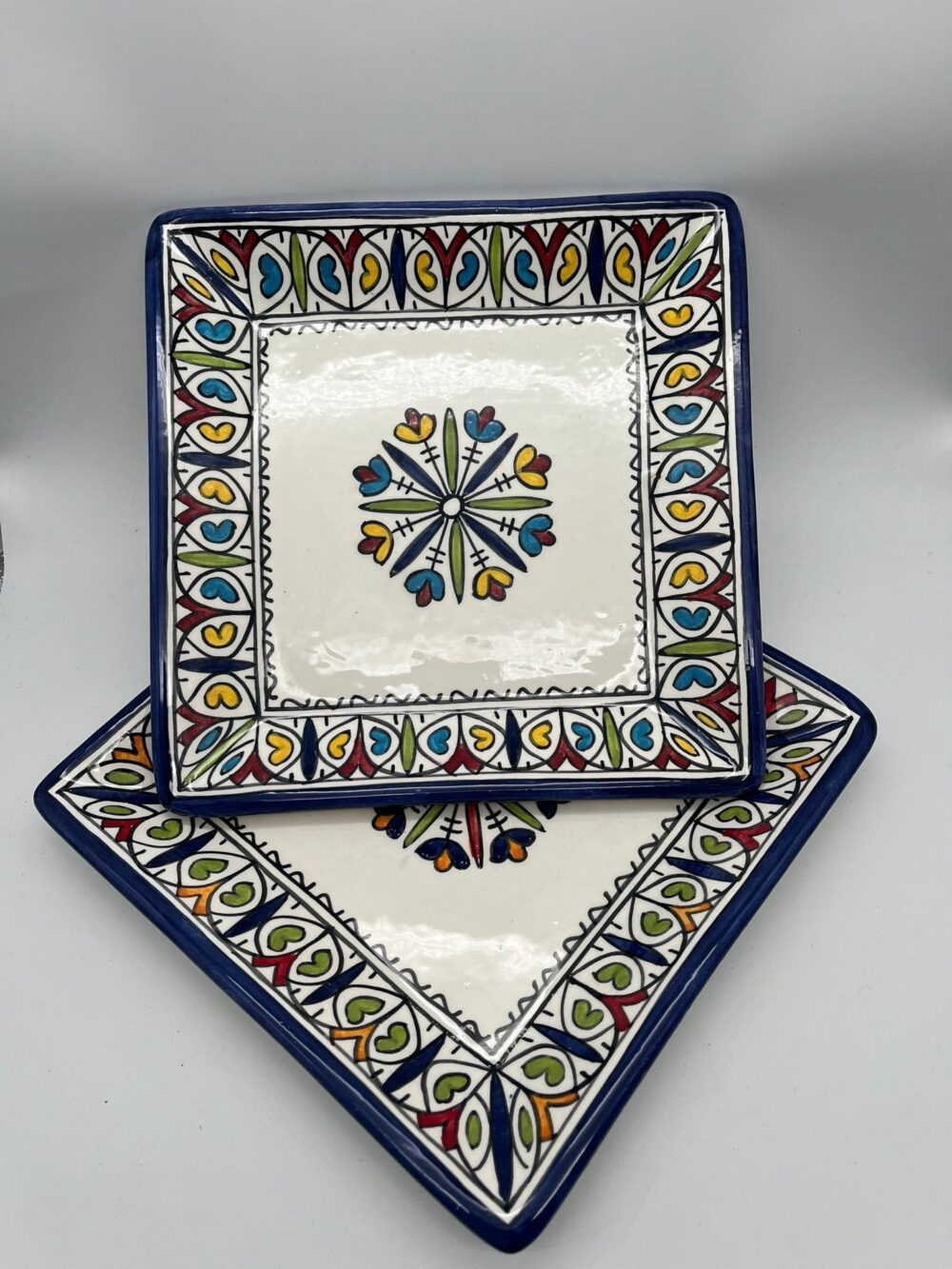 Artisan Hand-Painted Moroccan Serving Dishes – Set of Two